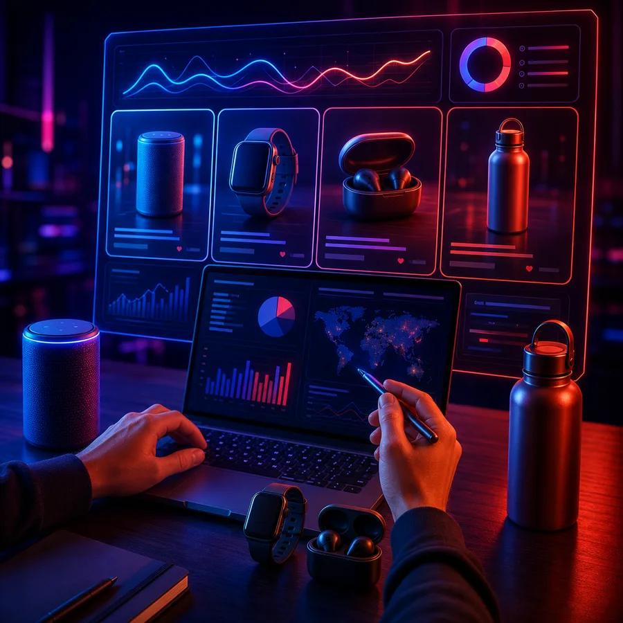 Painel tecnológico representando testes de novas ideias